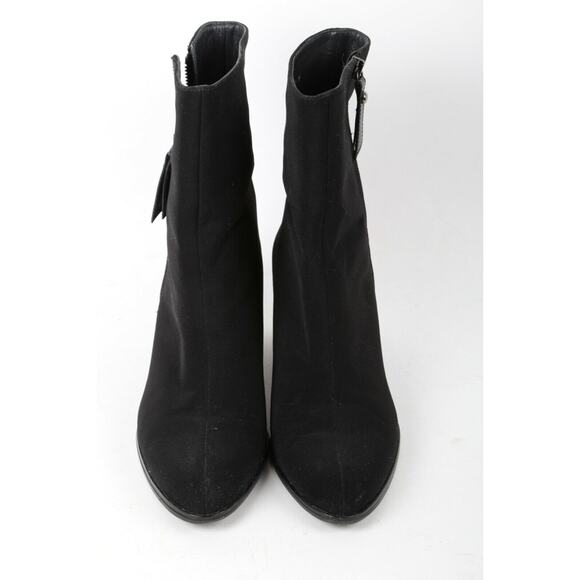 STUART WEITZMAN Black Synthetic Fabric Ankle Boots Booties Size 7.5 M - Picture 1 of 9
